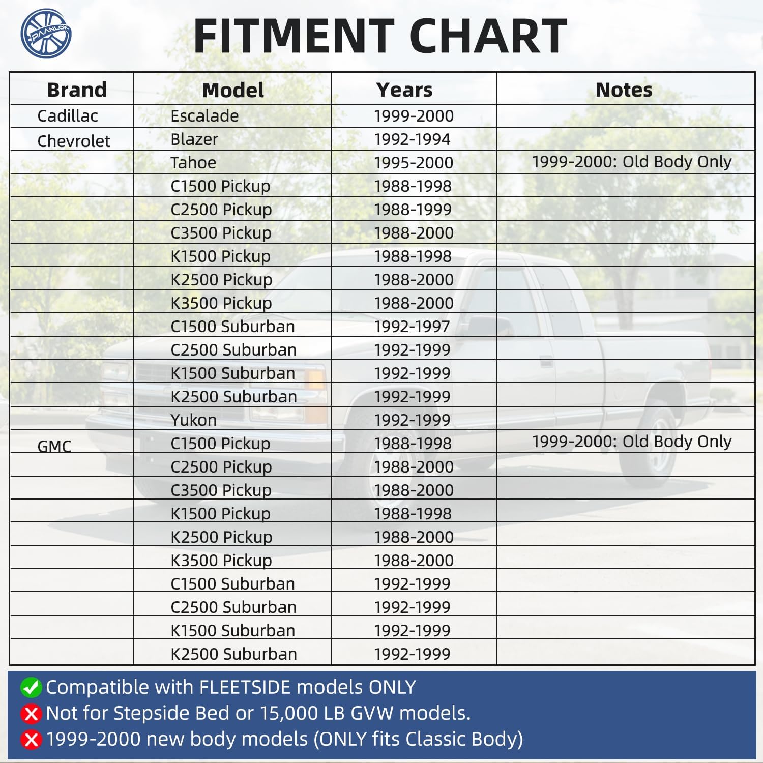 Dark Red Tail Light Pair for 1988-2000 Chevy/GMC C1500 C2500 C3500 K1500 K2500 K3500 Pickup Suburban Tahoe Blazer Escalade | Fleetside Models Only | Direct Fit, No Circuit Boards/Bulbs