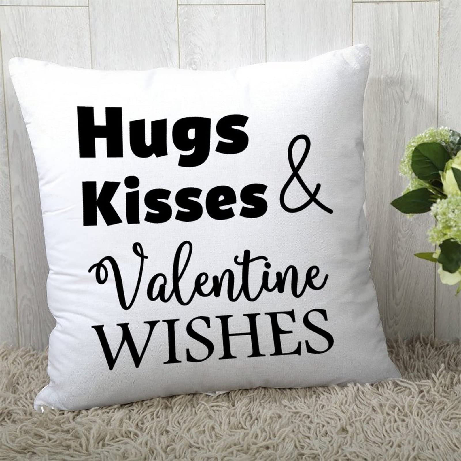 Ultra Classic Hugs Kisses and Valentine Wishes Pillowcase Protector Pillowcase Cover for Cockpit Tea Party for Grandparents Doctor 16x16in.