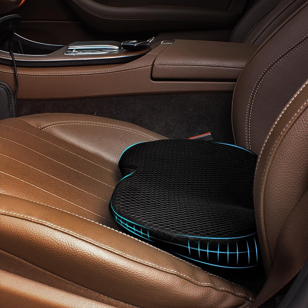 STHIRA Car Seat Cushions,Memory Foam Car Seat Back Support Cushion,Breathable Lumbar Support Car Cushions Pillows,Seat Cushion for Car Driving Seat Relief Lower Back Pain Car Interior Accessory,Black