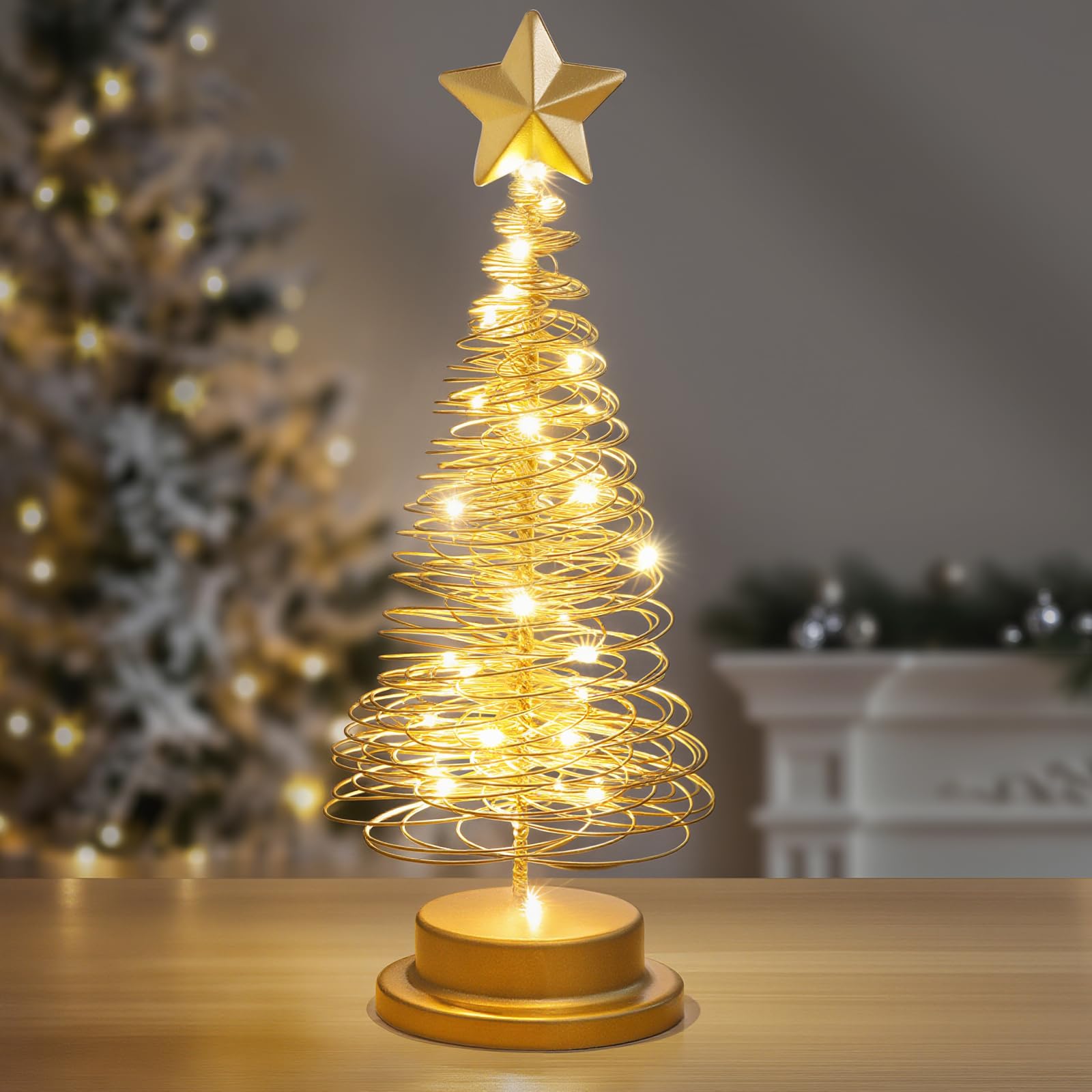 Amazon.com: Lewondr Christmas Tree Light, 13 Inch Spiral Christmas