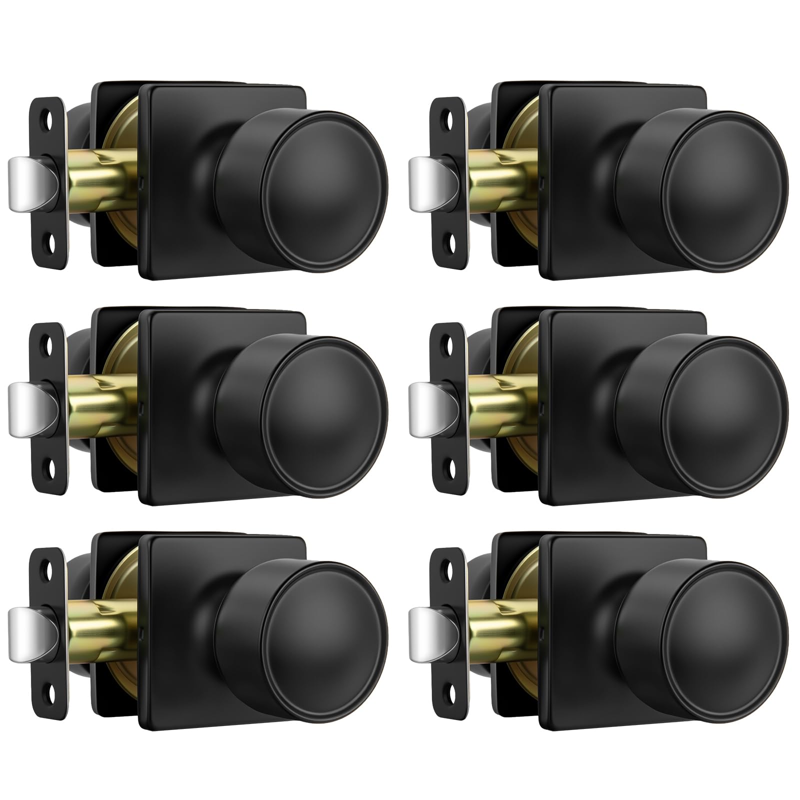 Goldenwarm Matte Black Door Knobs - 10 Pack -21