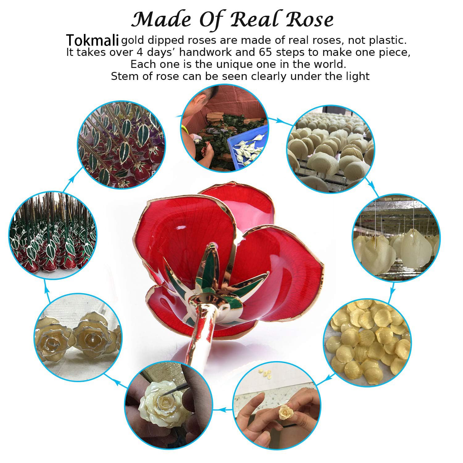 Rosa Eterna Placcata Oro 24K - Regalo Romantico Per San Valentino, Anniversari E Feste - Foto 9