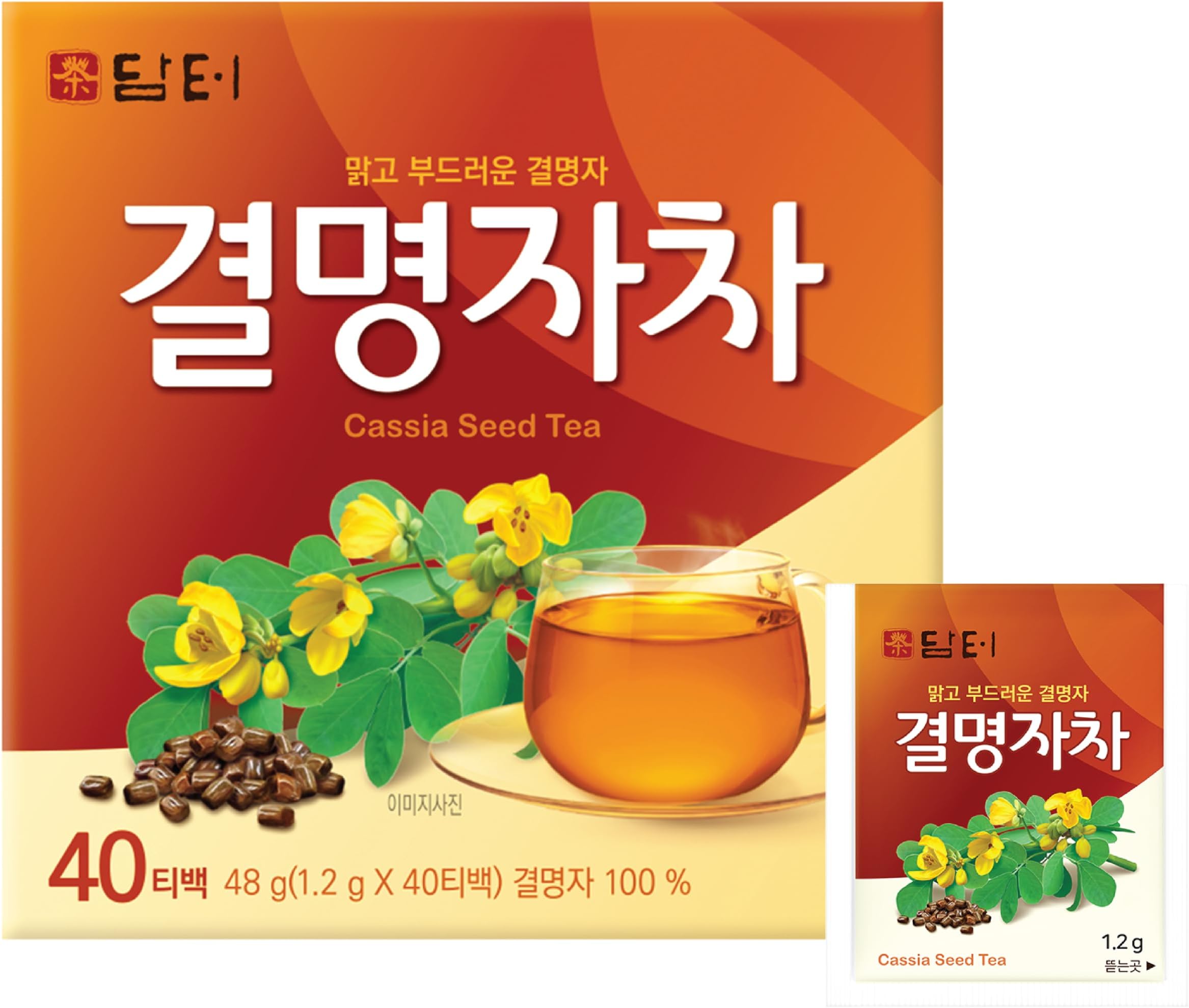 Damtuh Cassia Seed Tea โ Traditional Korean Herbal Tea, Smooth & Caffeine-Free, 40 Tea Bags (1.2g each)