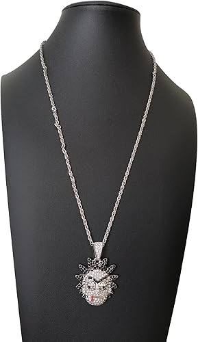 Vista 4 de Rick Colgante Rick N Morty Collar Personaje Micro incrustado Zircon Hip Hop Cadena Collar