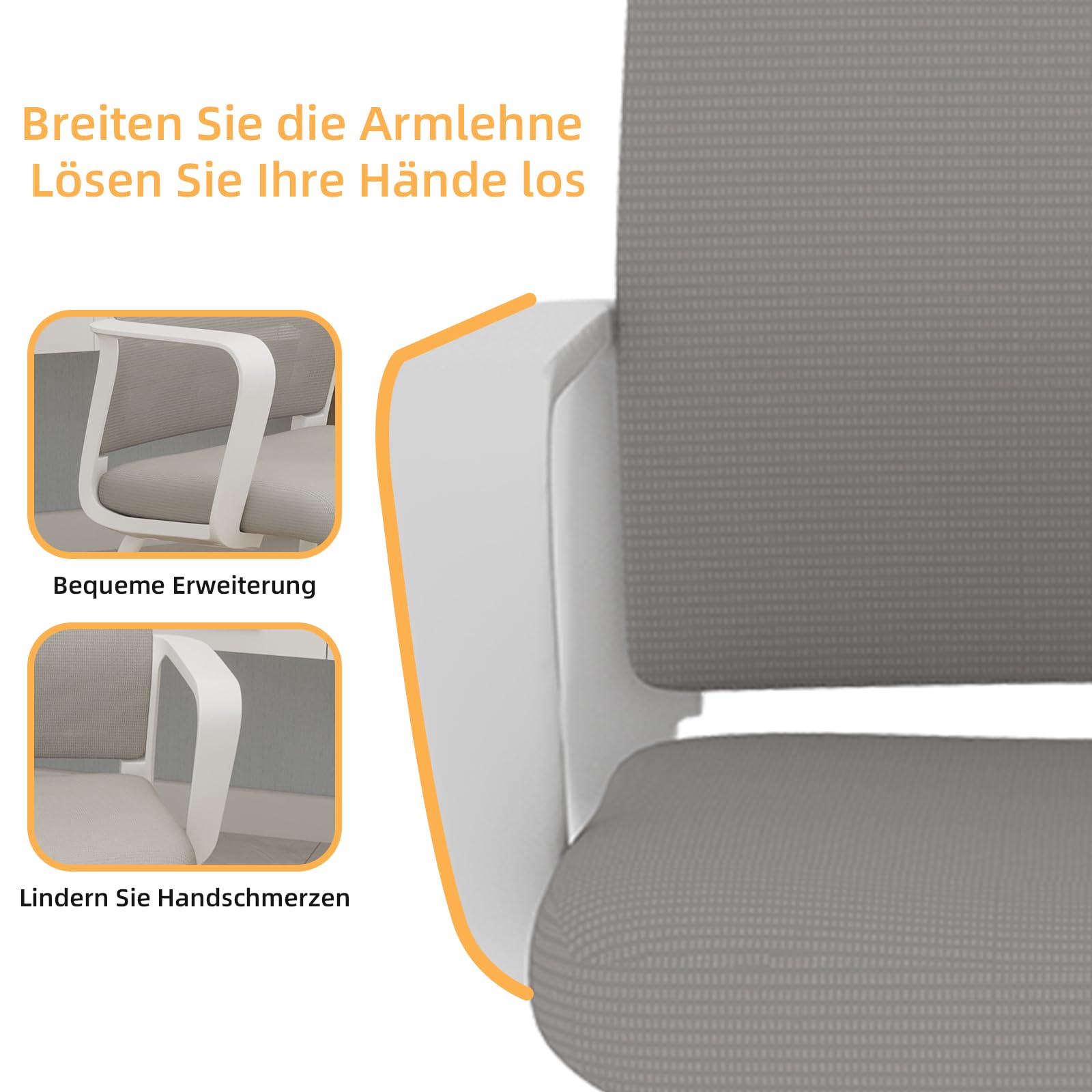 Silla de oficina sin ruedas - Silla voladizo moderna con reposabrazos, respaldo de malla y acolchado suave, silla de conferencias para oficina, oficina y hogar (blanco)