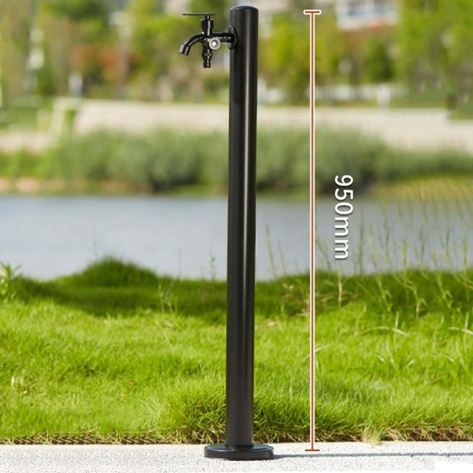 Genérico Soporte Independiente de Acero Inoxidable para Manguera de jardín con Grifo - Fuente Exterior con hidrante para Lavado de Coches, riego y decoración de Jardines - Kit de solución con Columna