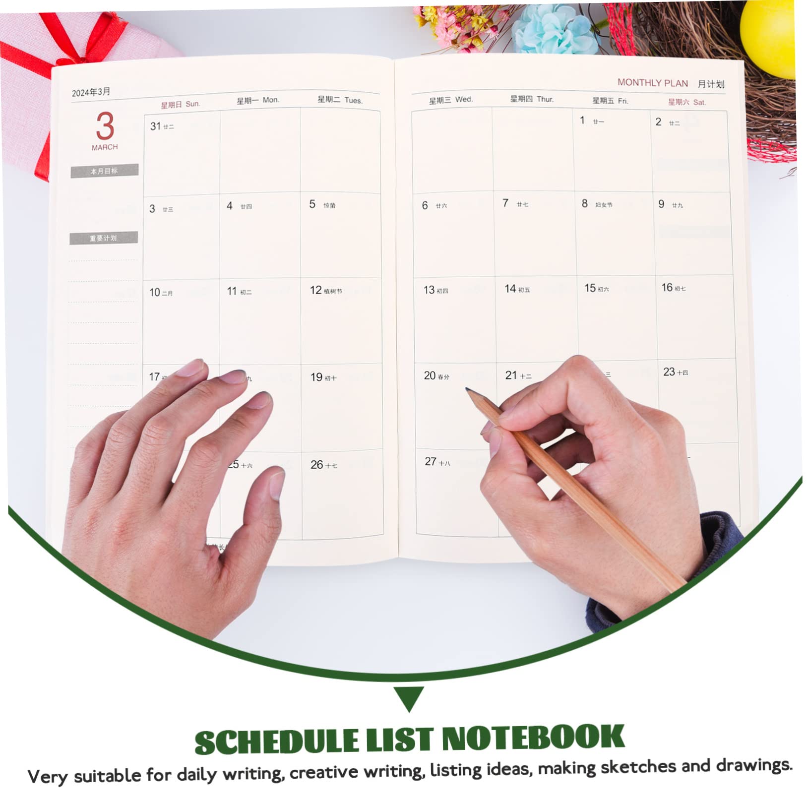 Lurrose 5pezzi Agenda Pianificatore Settimanale Programmazione e Organizzazione Planner Accademico Per Studenti e Professionisti Accessorio