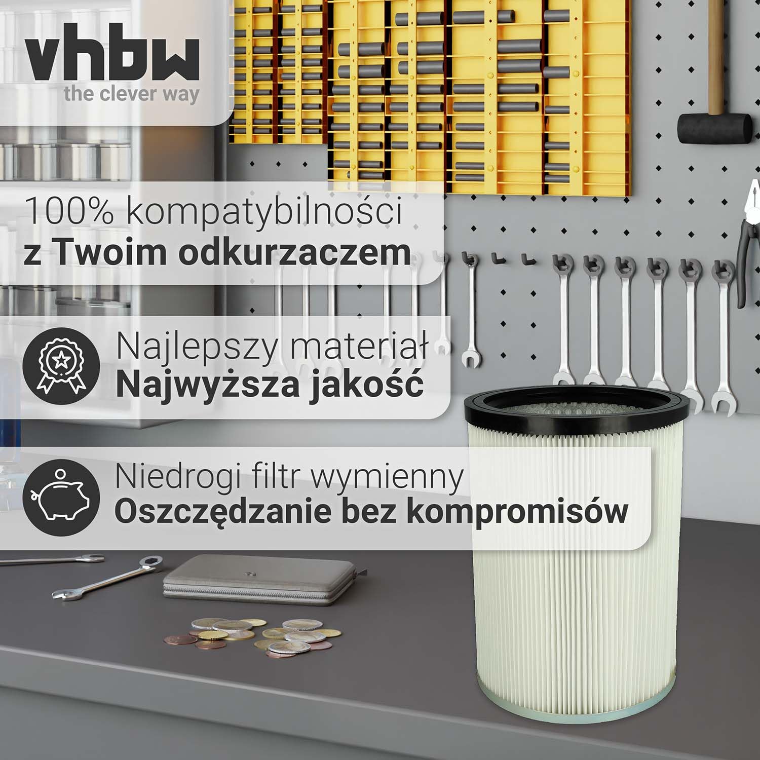 vhbw 10x filtr kartridżowy do odkurzaczy takich jak Kärcher 6.907-038.0