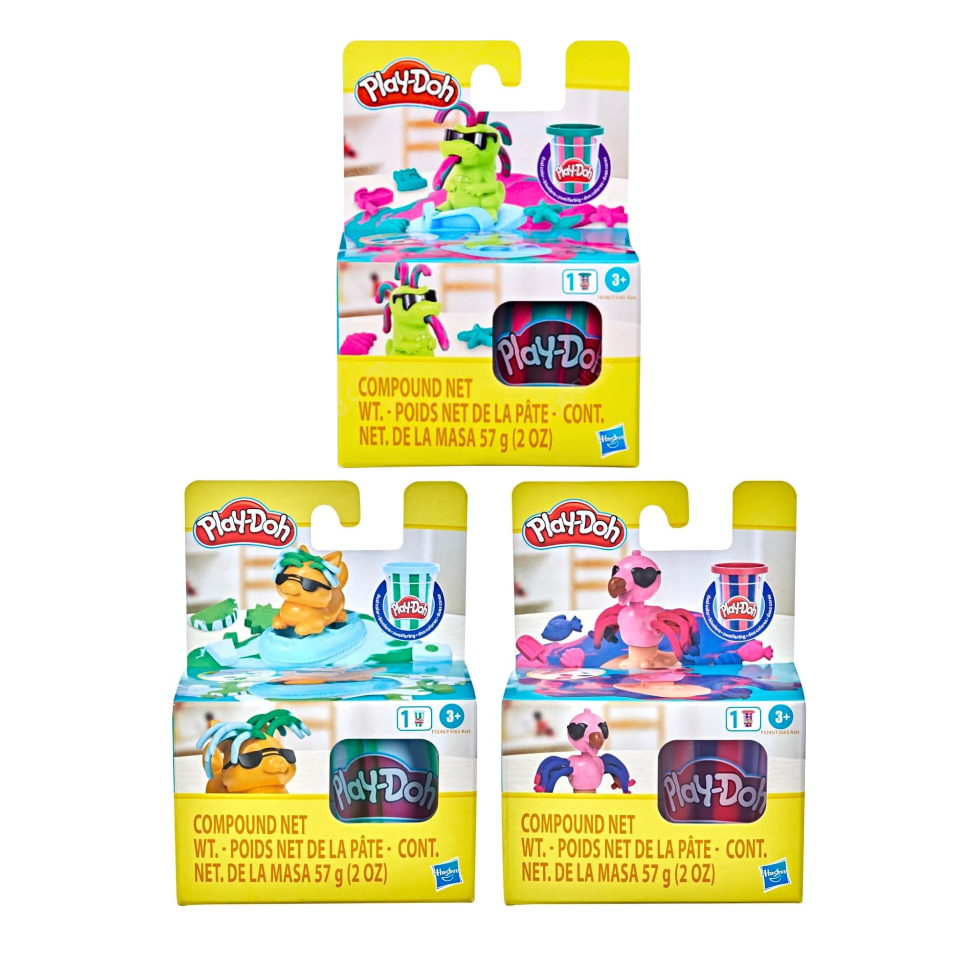 Play-Doh Sun Fun Pal's Animals - (Flamingo, Dog & Crocodile Pack of 3)