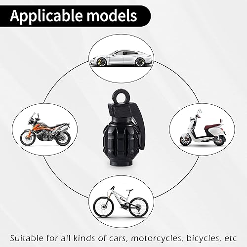 Miniatura 5 de GaRhomxy Tapones para neumáticos, cubiertas universales de aire para automóviles, SUV, camiones, bicicletas y motocicletas (negro)