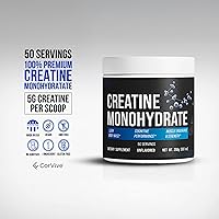 Vista 4 de Monohidrato de creatina, polvo de creatina pura y sin sabor, vegano, sin gluten, sin aditivos, sin OMG, fórmula de fácil mezcla para soporte