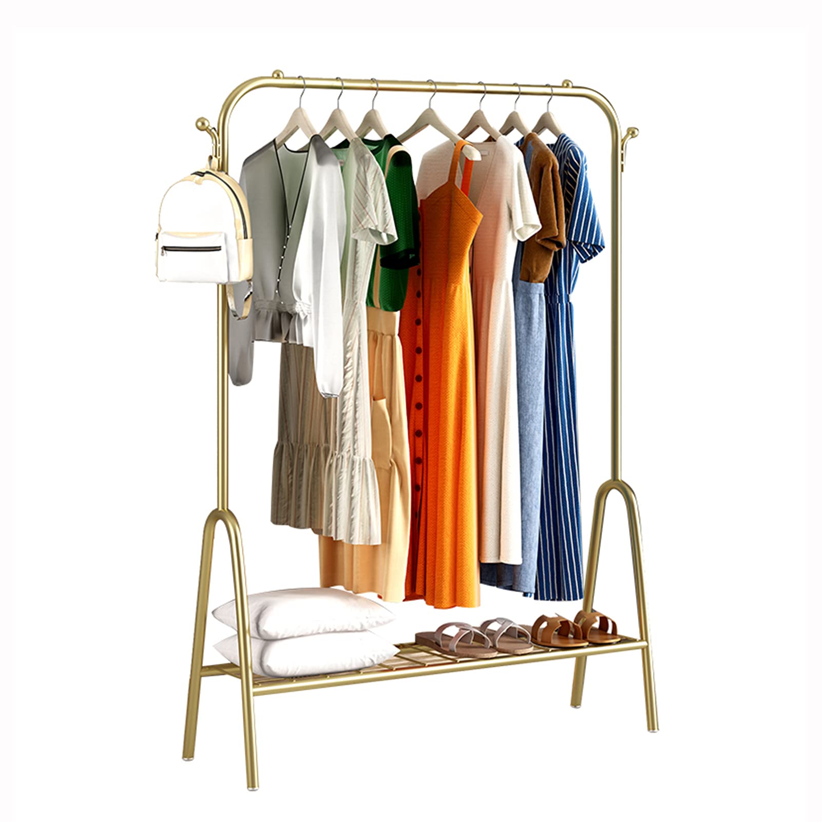 Porte-manteau en métal à étagères pour maximiser le rangement des vêtements de votre chambre