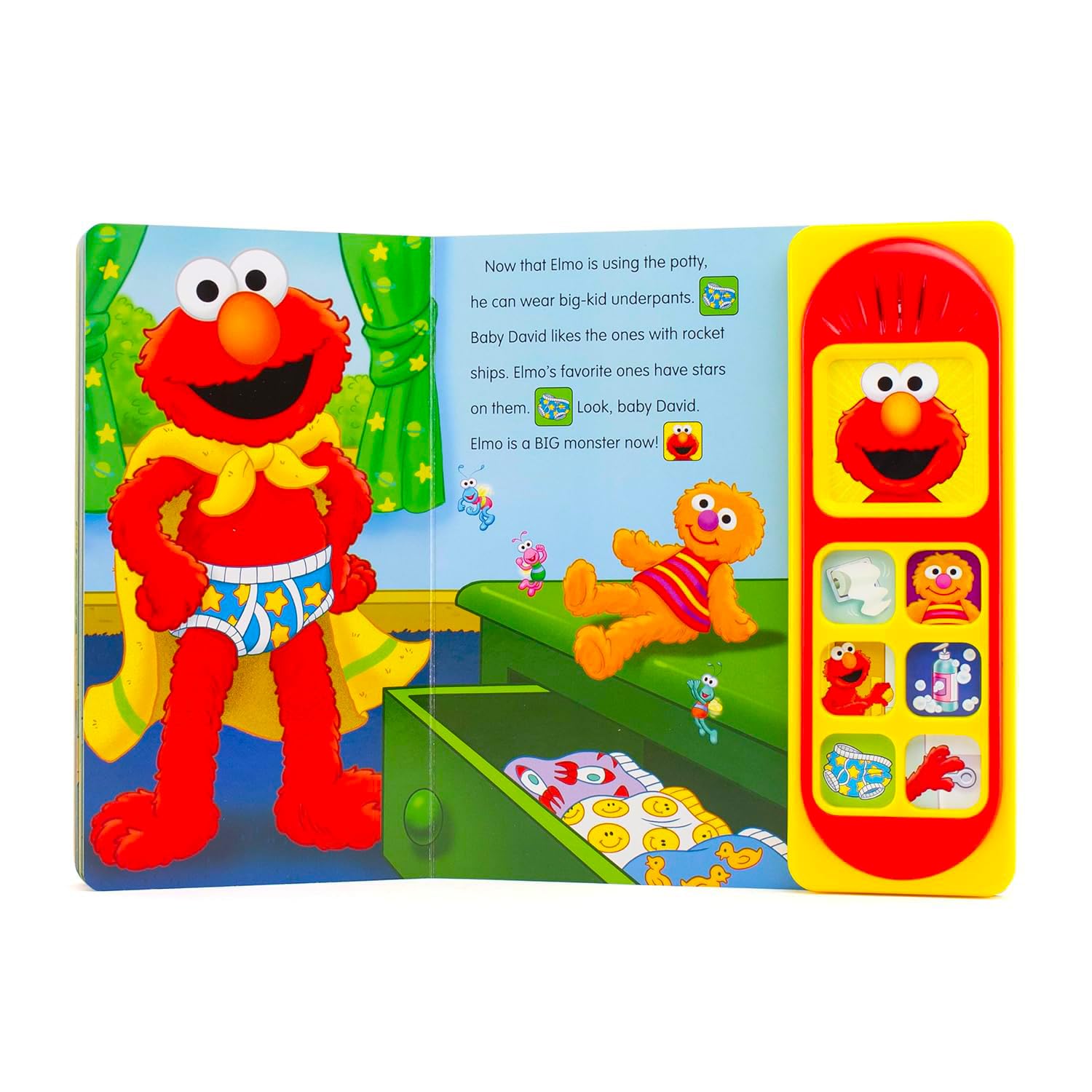 Sesame Street Plüschfigur und Soundbuch - Bundle mit Elmo Plüschtier und interaktiver Töpfchenzeit mit Elmo Activity Book Plus Stickern, mehr für Kinder