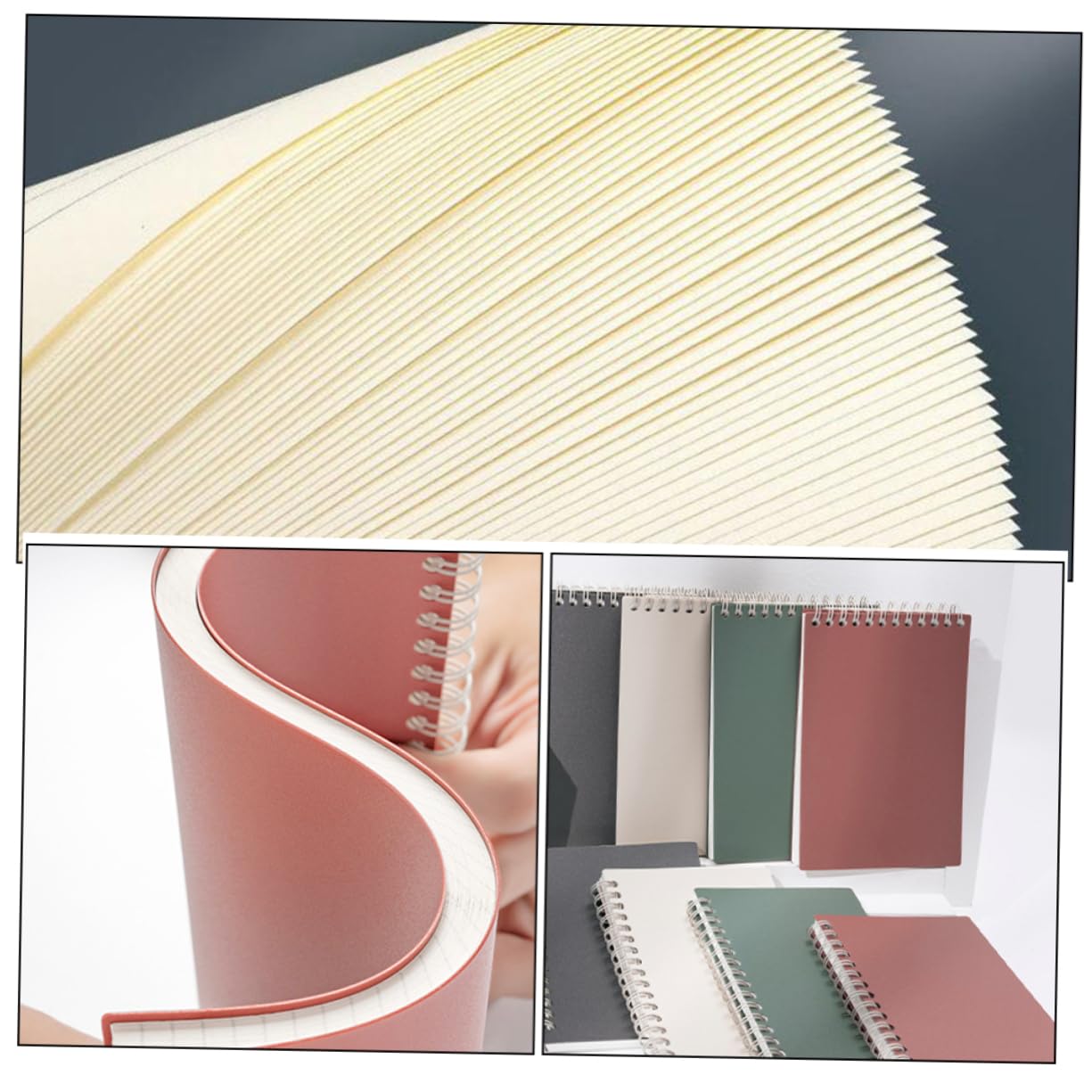 STOBOK 10 Stück A5 Notizbücher mit Klappdeckel Linierten Seiten und Spiralbindung Minimalistisch Tragbar für Schreiben zu Hause und Studium