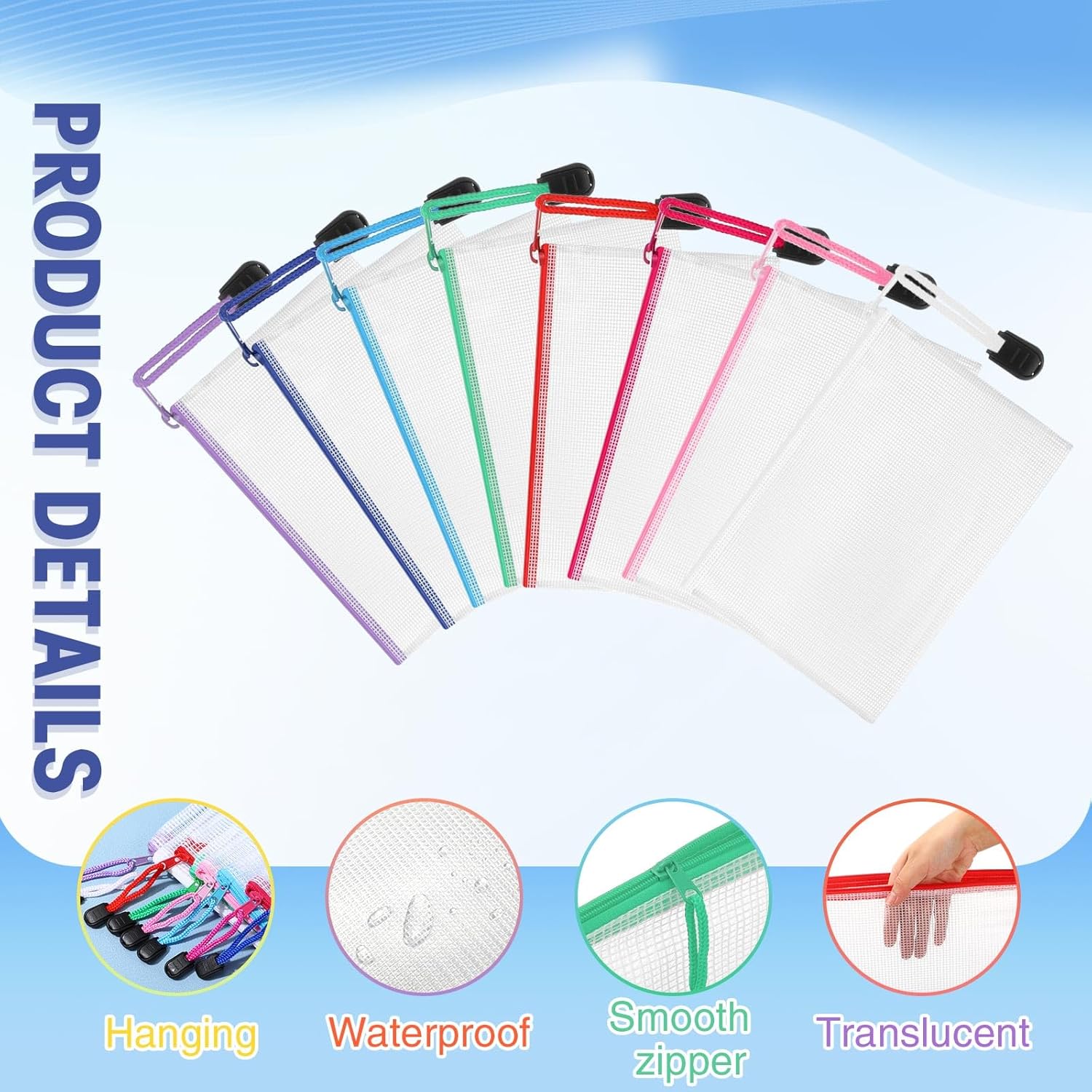 Jetec 32 Pcs Mesh Zipper Bags Toy Storage Bikini Organizer Bag Bolsas Para Guardar Trajes De Bano Waterproof Zipper Reusable Pouch Puzzle Multipurpose for Storage Office(Classic Color,5.1 x 4.1 Inch) - Image 3