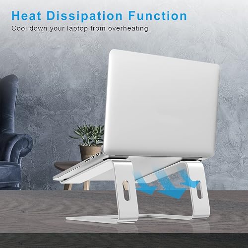 Miniatura 4 de BoYata Soporte ergonómico de aluminio ventilado para laptop, soporte portátil compatible con MacBook ProAir de 10 a 15.6 pulgadas, Dell, Lenovo,