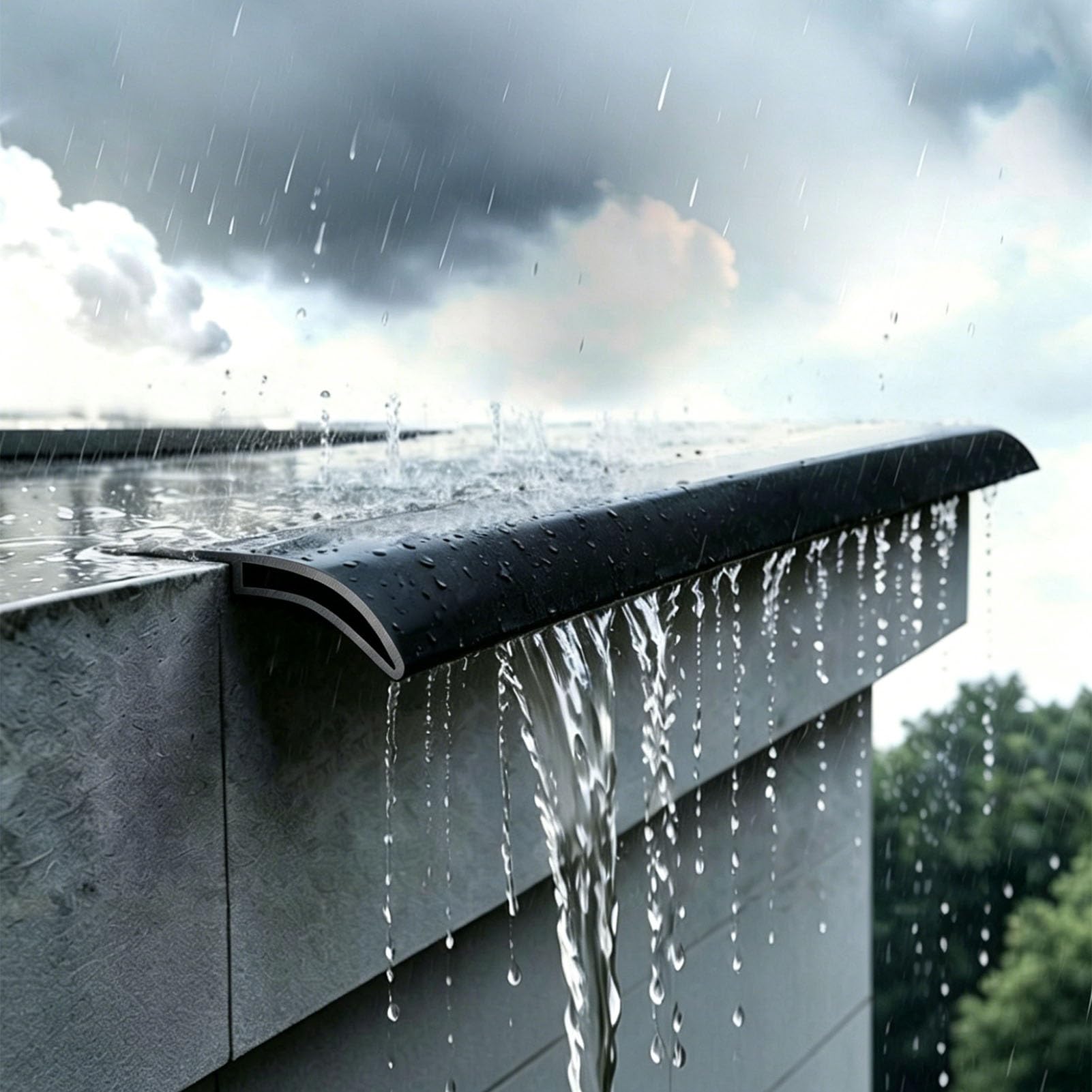 Aluminum Rain Drip Edge for Roof/Eaves, Black Exterior Doors Drip Guard, Weatherproof Window Rainwater Deflector Strip, Eagle's Beak Water Blocker(13.3mm (1/2"),4.0m (13ft))