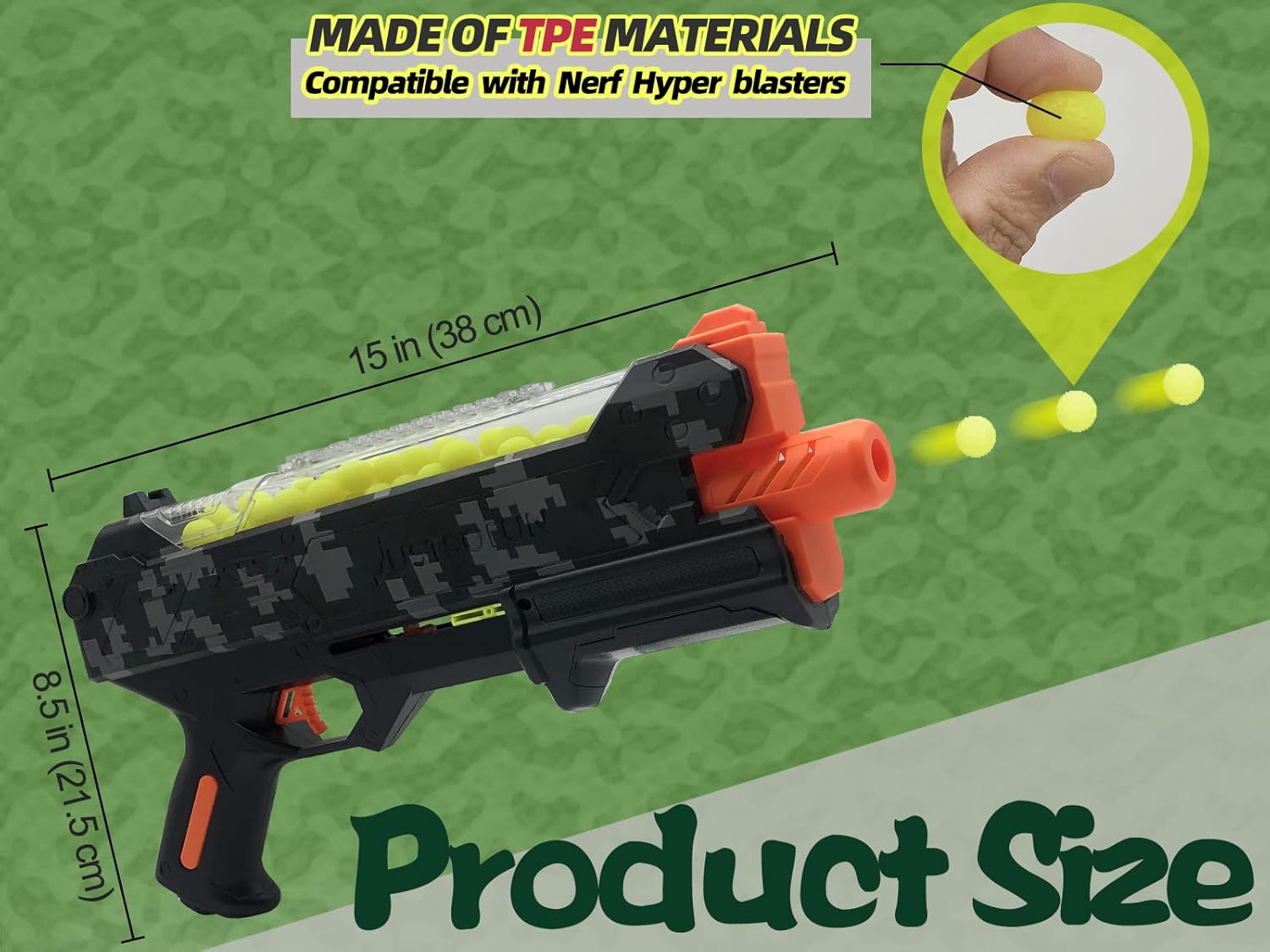 Blaster Gun Compatible with Nerf Hyper Rounds Darts + Multi-function Toy Gun Storage and Practice Target