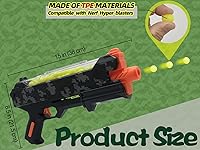 Vista 3 de Pistola Blaster con gafas protectoras con pistón de resorte y 100 rondas para hasta 110 FPS compatible con dardos Nerf Hyper Rounds, fácil