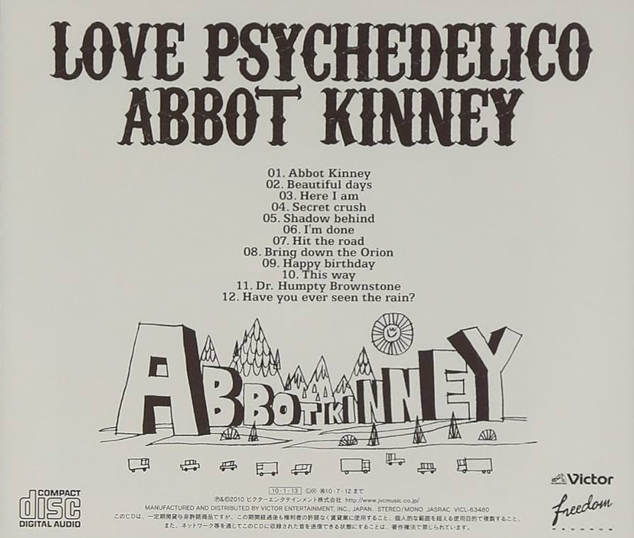 LOVE PSYCHEDELICO ABOT KINNEY オリジナル初回限定盤 Amazon.co.jp: ABBOT KINNEY: ミュージック