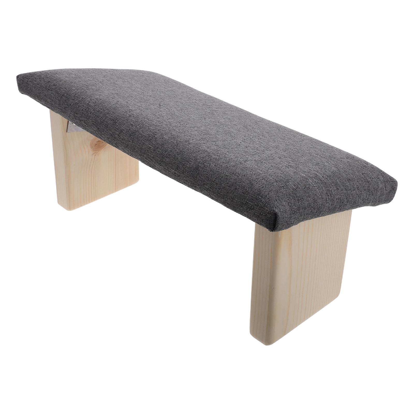 Taburete portátil de madera con asiento de tela, banco plegable para orar cómodamente