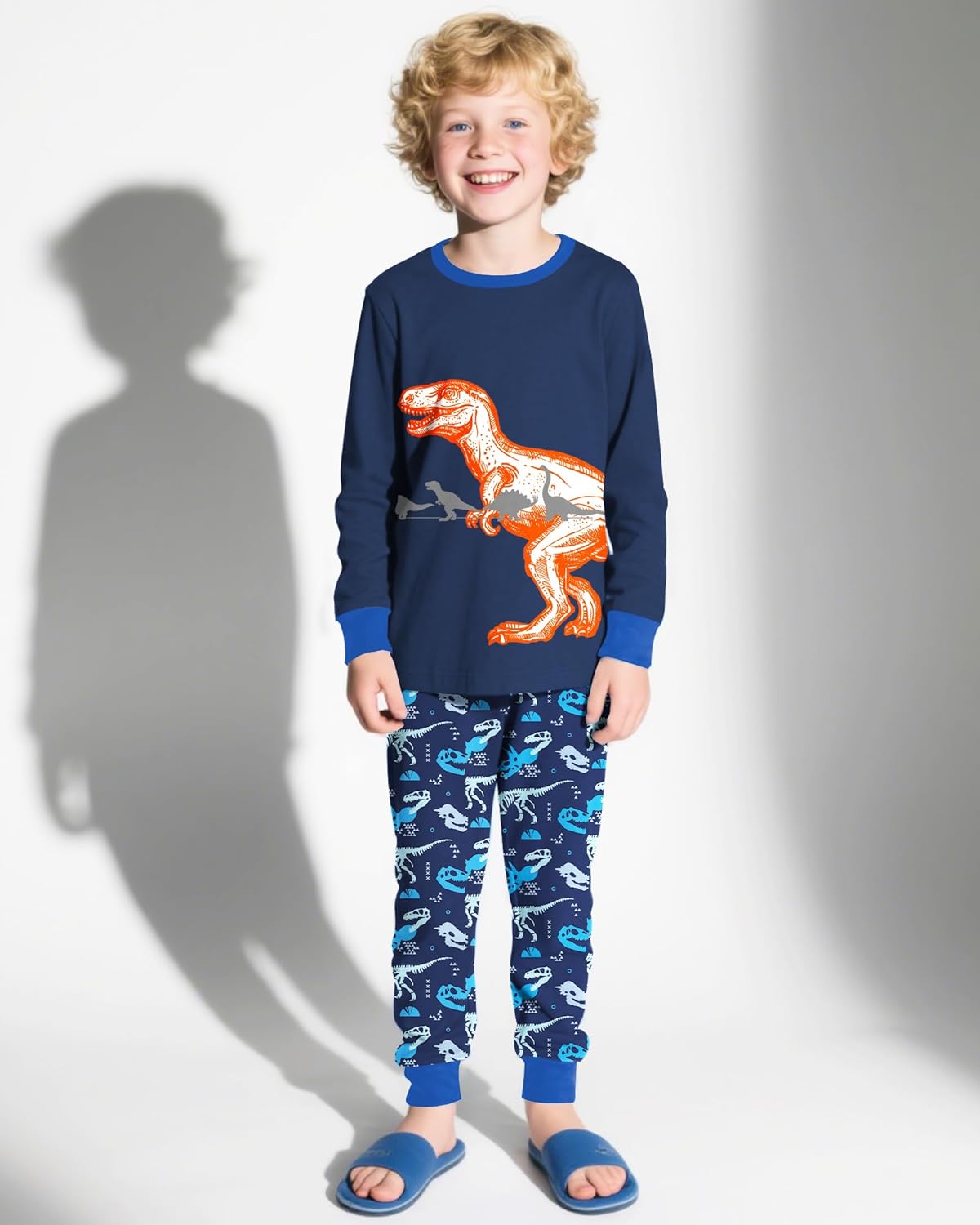 2 Piece Boys Pajamas Kids Long Sleeve Top and Pants Pajamas Pjs Sleepwear Set for Toddler Little Boys 3-10 Years - Image 2