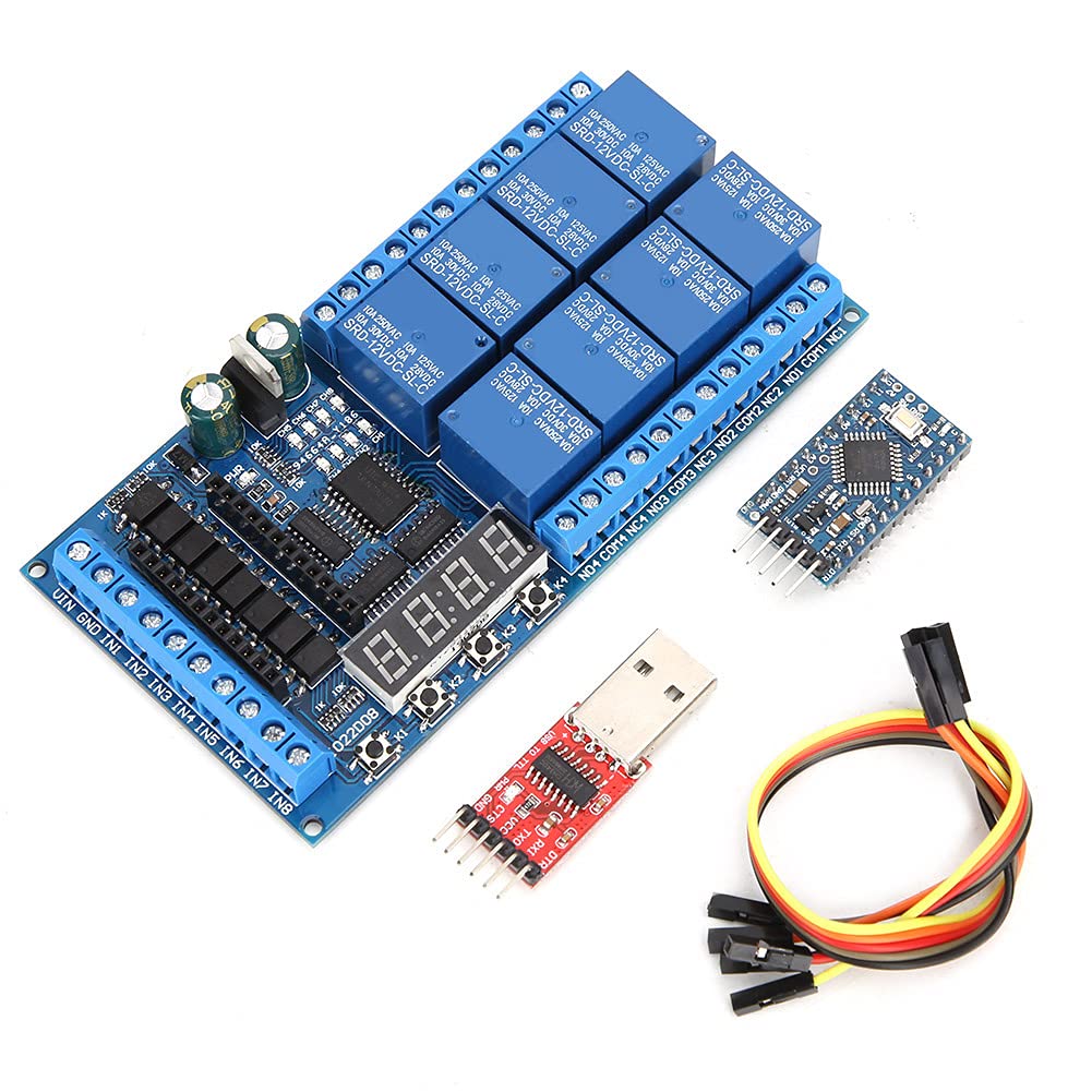 Modulo Schermatura relè Mini PLC DC 12V a 8 Pro, Scheda Interruttore Timer di Ritardo Ad Alte Prestazioni per Progetti, Ideale per Applicazioni di Controllo Motore e Temporizzazione