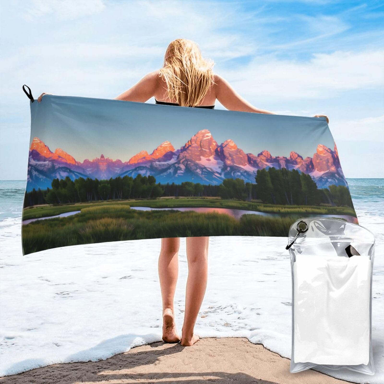 Toalla de baño Grand Teton, suave y grande para piscina, camping o playa