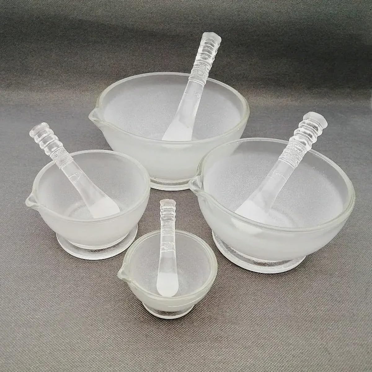Ensemble mortier et Pilon en Verre Massif, Bol broyeur, broyeur à épices et à Herbes, broyeur de pilules pour la Cuisine