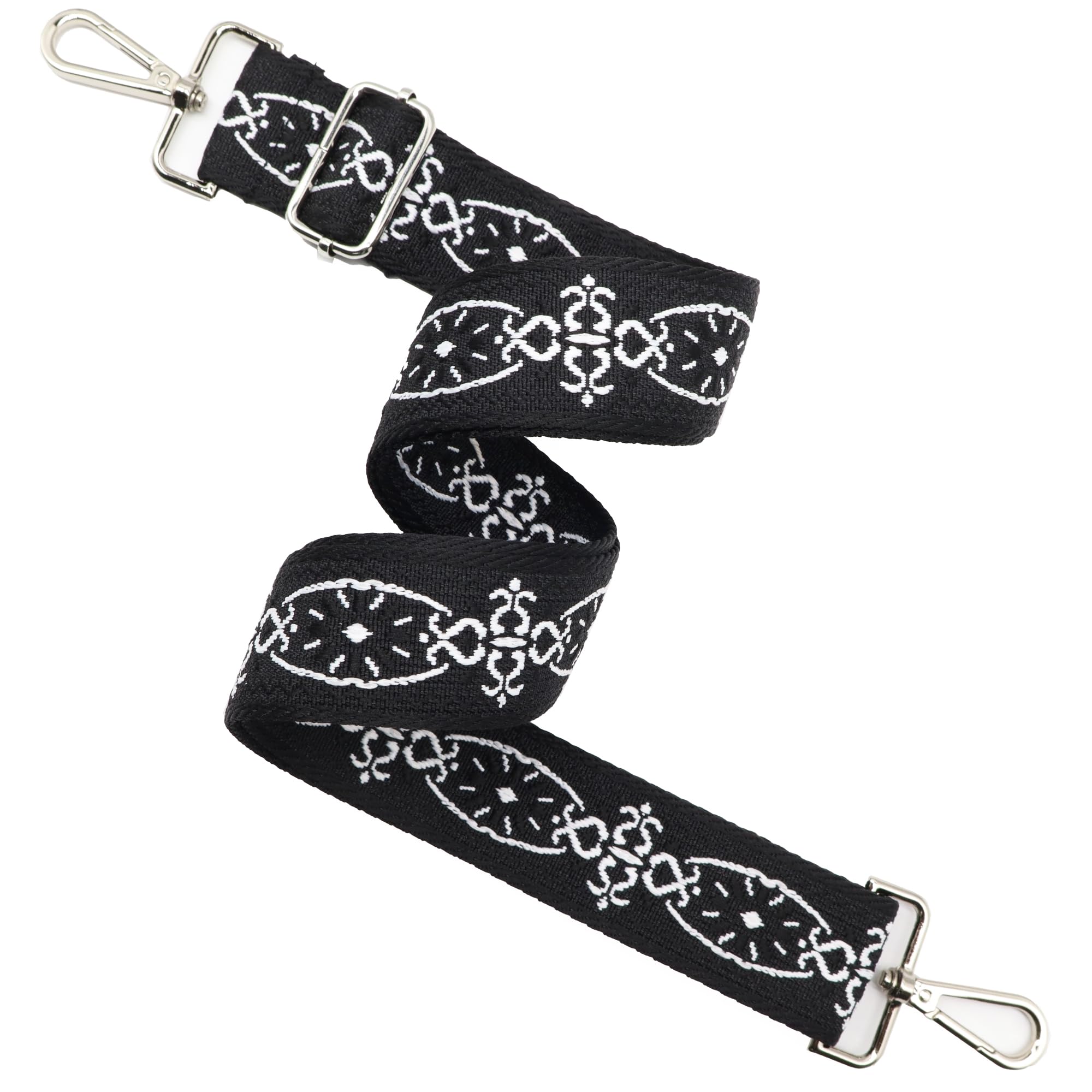 LEMEDE Purse Strap Adjustable Replacement Crossbody Bag Strap Retro Jacquard Embroidery Shoulder Straps for Canvas Bag