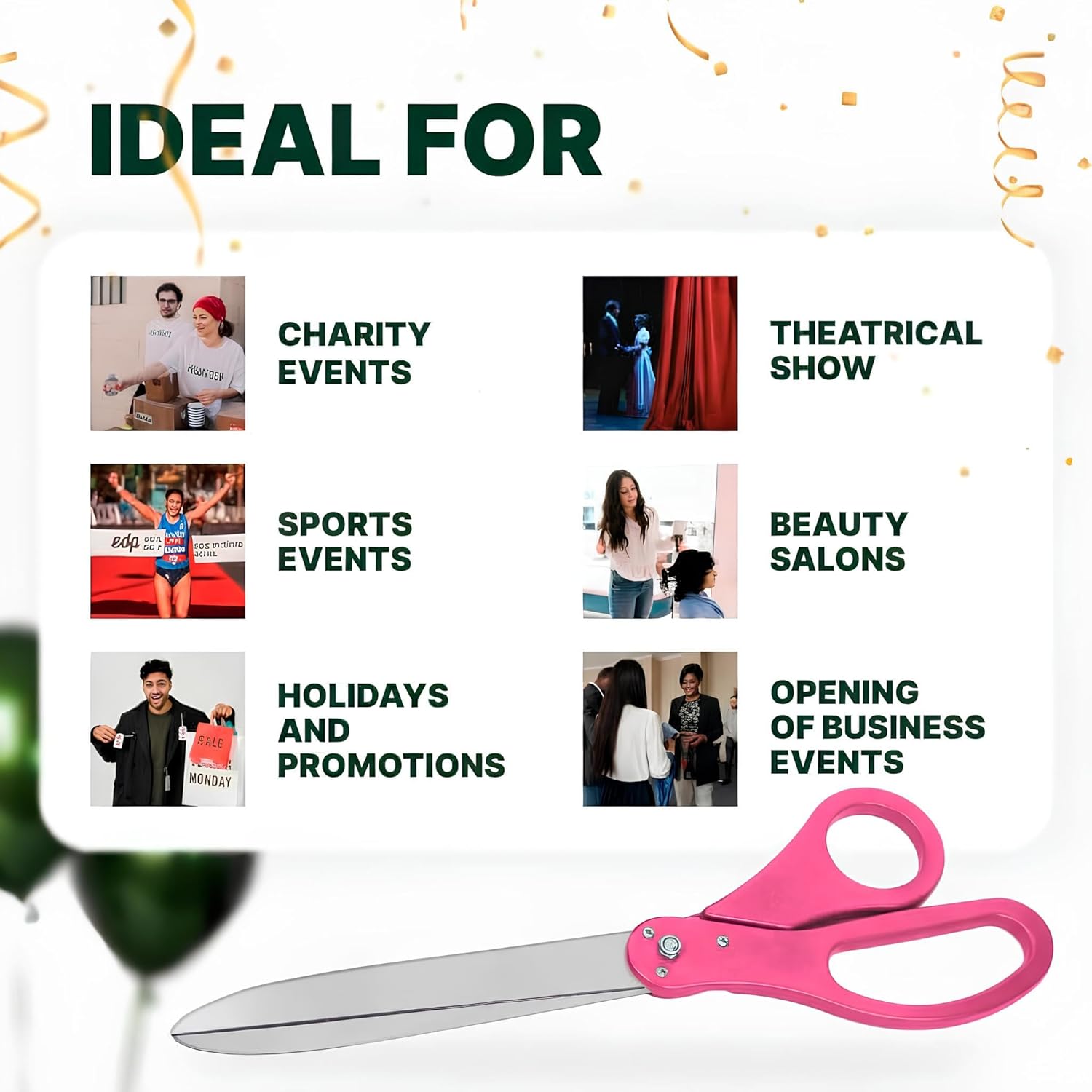 25" Grand Opening Scissors Pink – Giant Scisors for Ribbon Cutting Ceremony Heavy Duty Pink Scissors Giants for Special Events Inaugurations and Ceremonies