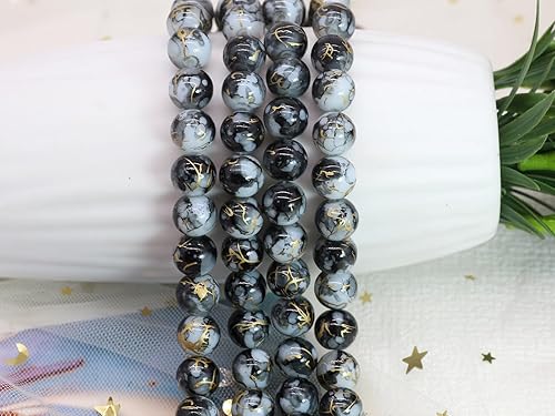 Miniatura 161 de Pamir Tong 1500 cuentas redondas de vidrio de 0.236 pulgadas a granel, cuentas de jade imitativo, cuentas sueltas para hacer joyas, aretes, collares