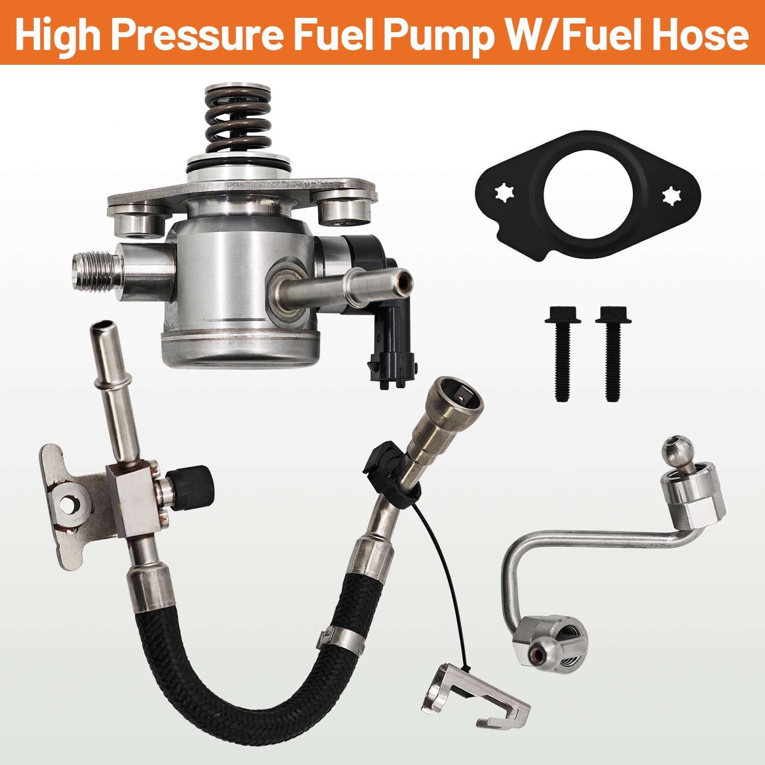 12641847 High Pressure Fuel Pump W/Fuel Hose Compatible with GMC Terrain For Chevy Equinox 2010-2017 For Buick Regal 2012-2017 2.4L Replace 12633423