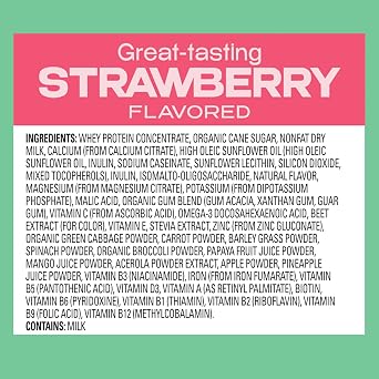 Healthy Heights KidzProtein Powder Shake Mix Canister (Strawberry) High Protein Nutritional Shake - Contains Key Vitamins & Minerals with No Artificial Flavors, Gluten Free, Soy Free, No GMOs, 8.8 oz