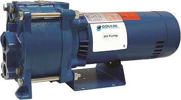 Goulds HSJ20N, Multi-Stage Convertible Jet Pump, HSJ Pump, 2 HP, 230 Volts, 1 Phase, 3 Stages, 1-1/4" NPT Suction, 1" NPT Discharge, 28.2 gpm at 5 ft 30 psi, Cast Iron Body