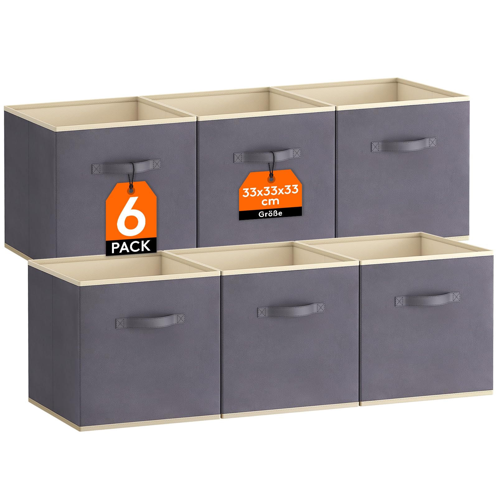 Lifewit Aufbewahrungsbox aus Stoff,Faltbar Aufbewahrungswürfel Ordnungsboxen Aufbewahrung aus Vliesstoff mit Griff für Würfelregal Ordnungsboxen Regal Einsatz