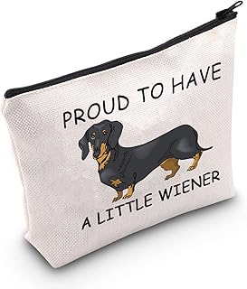 POFULL Funny Dachshund Owner Gift Proud to Have a Little Wiener Cosmetic Bag Dog Dachshund Gift (Proud to Have a Little Wiener Bag)