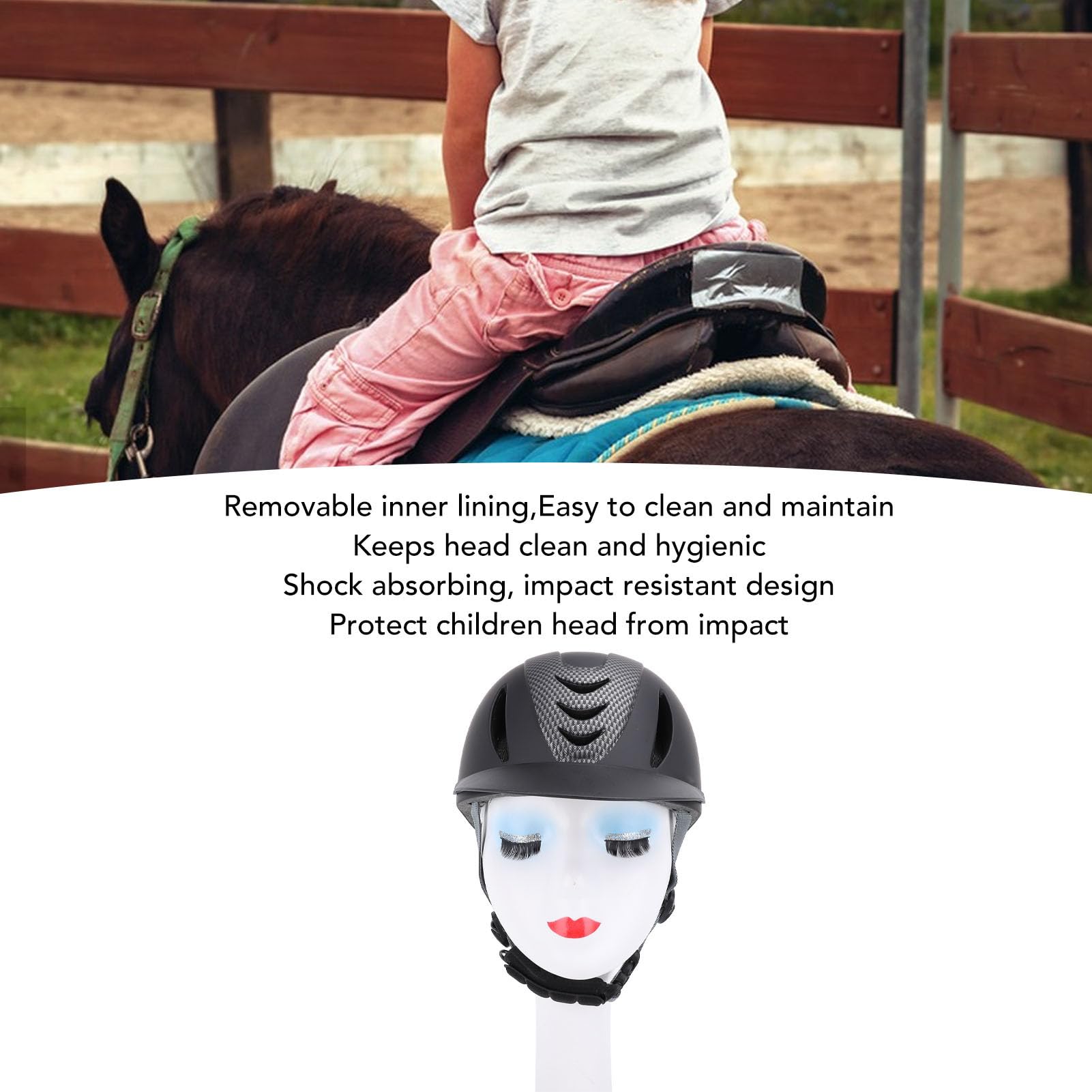 Casco Equestre Leggero e Traspirante Regolabile per Bambini per la Massima Sicurezza Durante le attività di Equitazione per Bambini