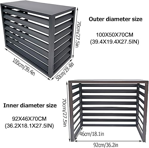 Miniatura 9 de Pantalla de valla de privacidad para aire acondicionado, cubiertas de aluminio para unidades exteriores, rejillas protectoras para aire