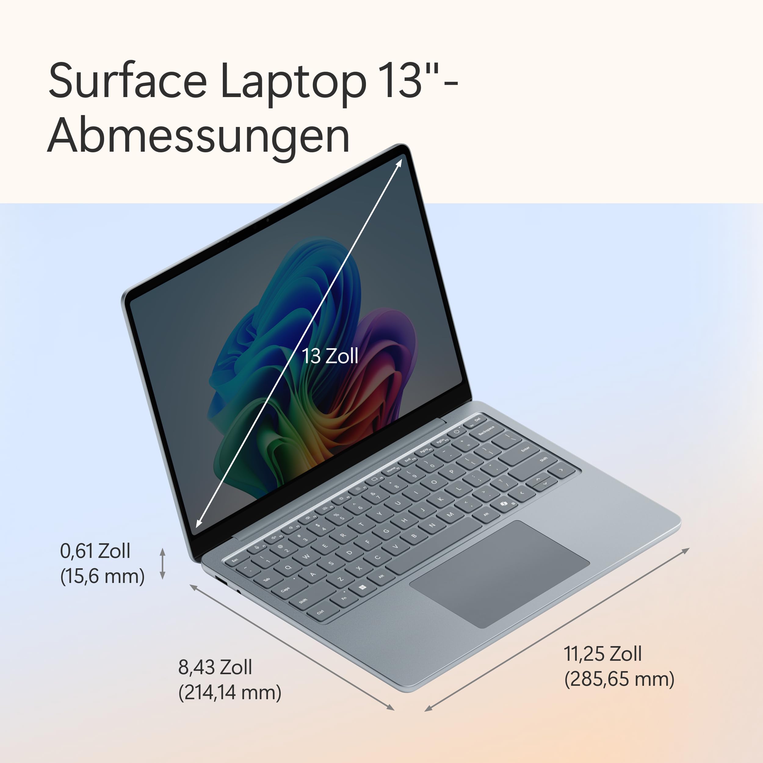 Microsoft Surface Laptop 13" LCD Touchscreen Snapdragon X Plus 16GB RAM 512GB Speicher Ozean