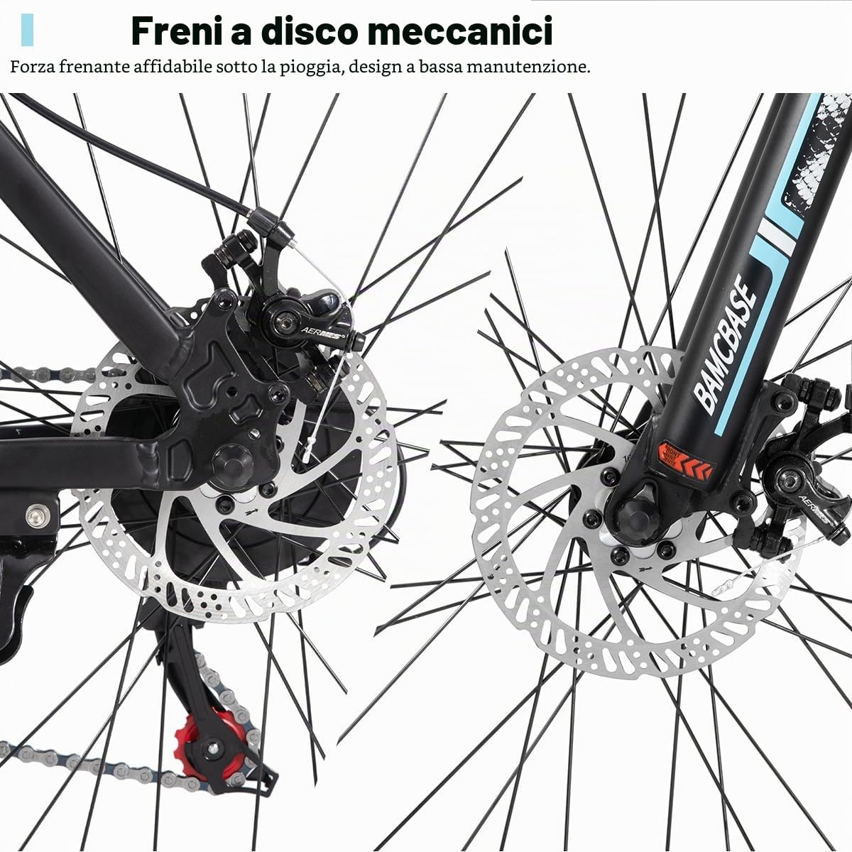 Hiland 26 27,5 pollici, mountain bike da uomo e da donna con telaio in alluminio, 21 marce, bicicletta Hardtail per adulti con freno a disco, nero/blu/verde/viola/bianco