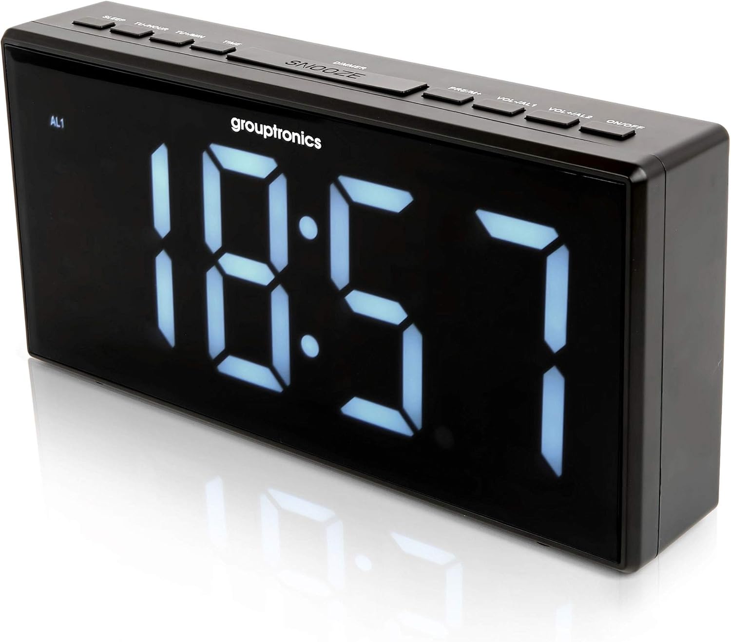 Grouptronics Large Digital Alarm Clock Radio MK2 Mains Powered, 9
