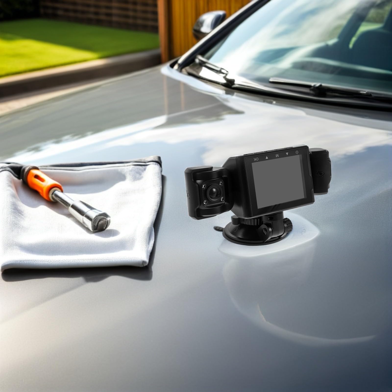 Cabilock Cámara de Tablero para Coche con Lente Gran Angular y Fácil Instalación, Material Abs Negro, Visión Nocturna y Modo de Estacionamiento para Seguridad Interior del Vehículo