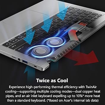 Acer Swift Go 14 كمبيوتر محمول رفيع & خفيف | 14 2.2K 2240 x 1400 100% شاشة sRGB | Intel Core i5-1335U | Intel Iris Xe Graphics | 8GB LPDDR5 | 512GB Gen 4 SSD | Intel WiFi 6E AX211 | SFG14-71-52TV