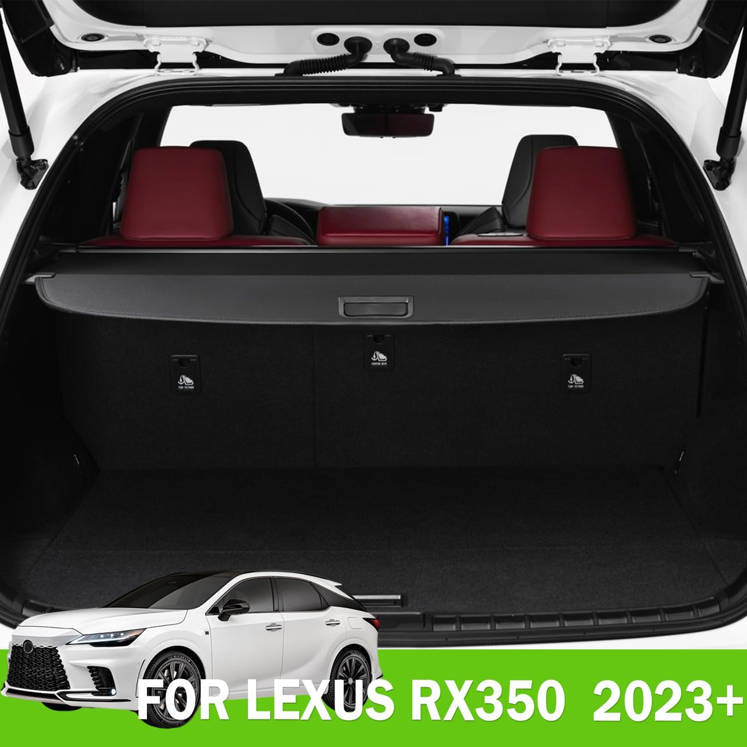 Cargo Cover for Lexus RX350 2023 2024 2025 RX450h Accessories Rear Trunk Cover Rear Trunk Security Cover Shielding Shade, Black