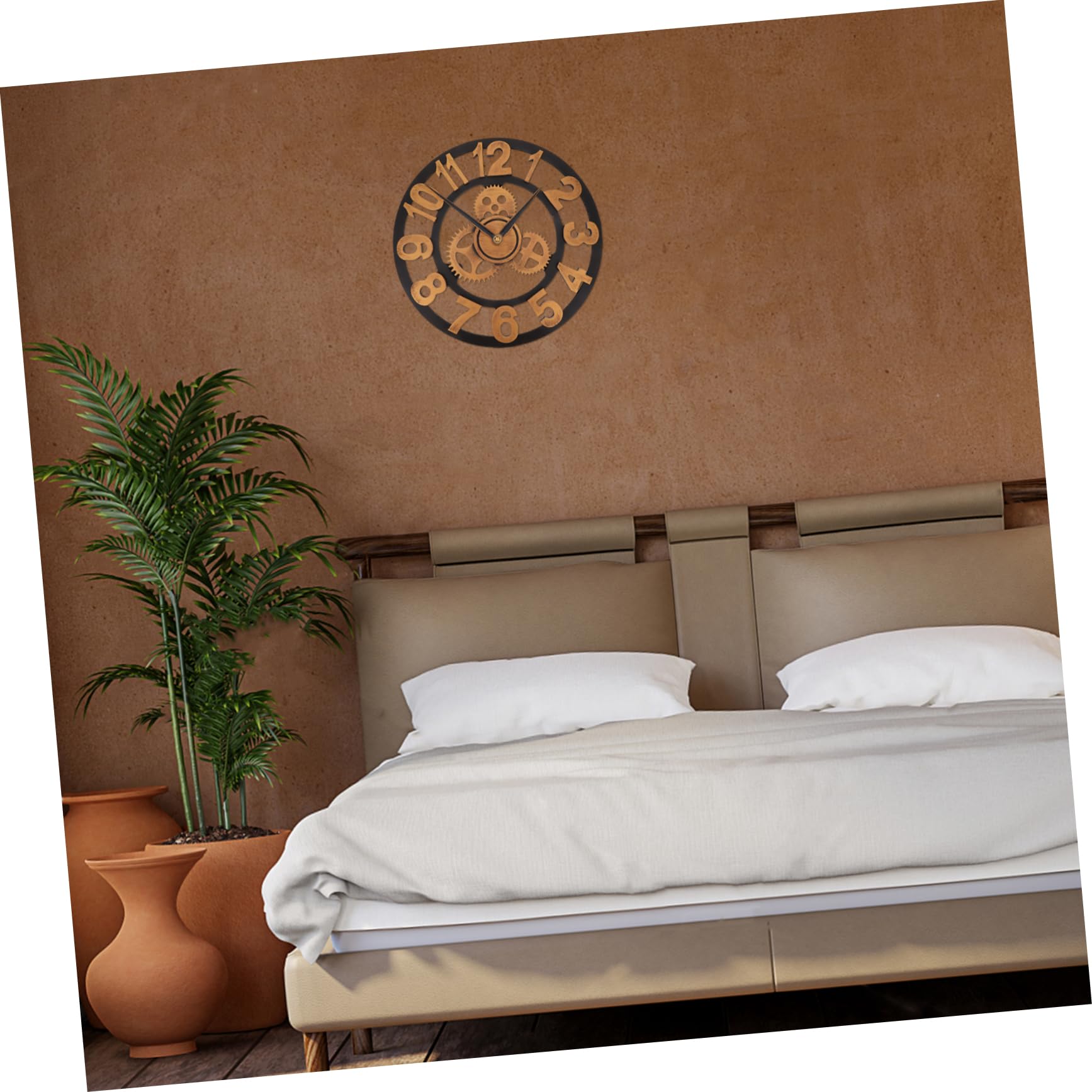 ULTECHNOVO Reloj para Madera Industrial Engranajes, Silencioso de Pared y Fácil de Limpiar, Adecuado Decoración del Hogar y Oficina