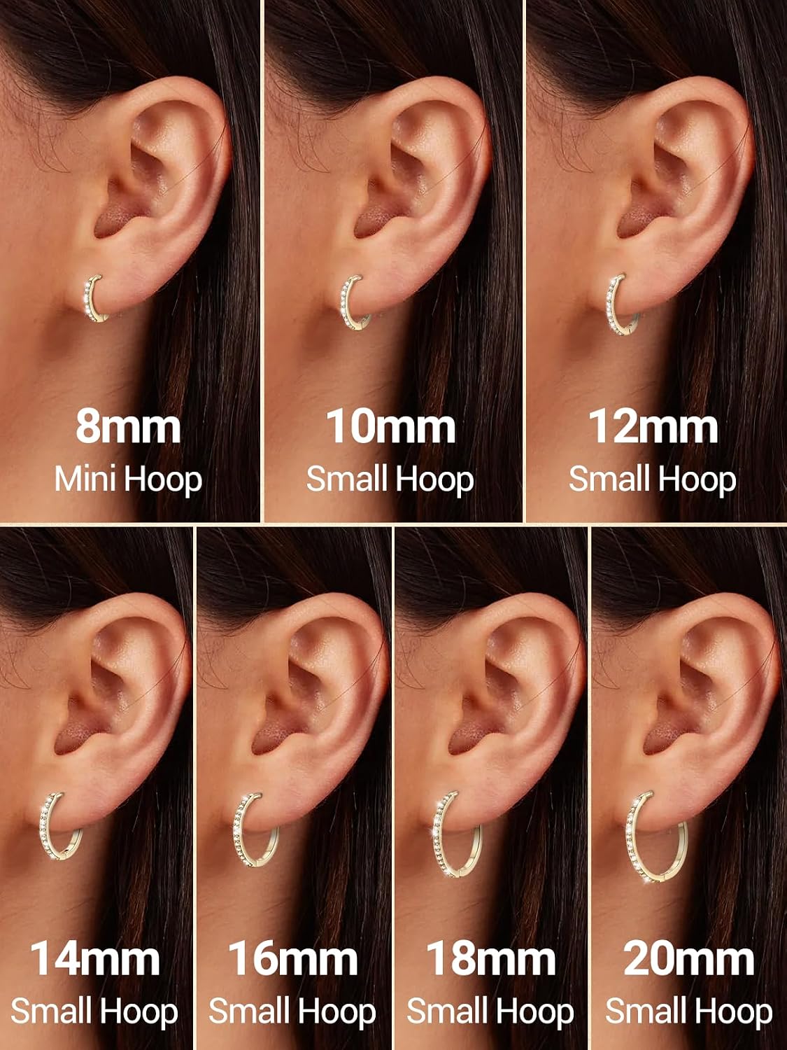 PROSTEEL Hoop Earrings for Women Men, 8mm/10mm/12mm/14mm/16mm/18mm/20mm Small Huggie Hoops, Gold/Silver/Black/Rose Gold Hypoallergenic, Everyday Earrings Jewelry for Multiple Piercings