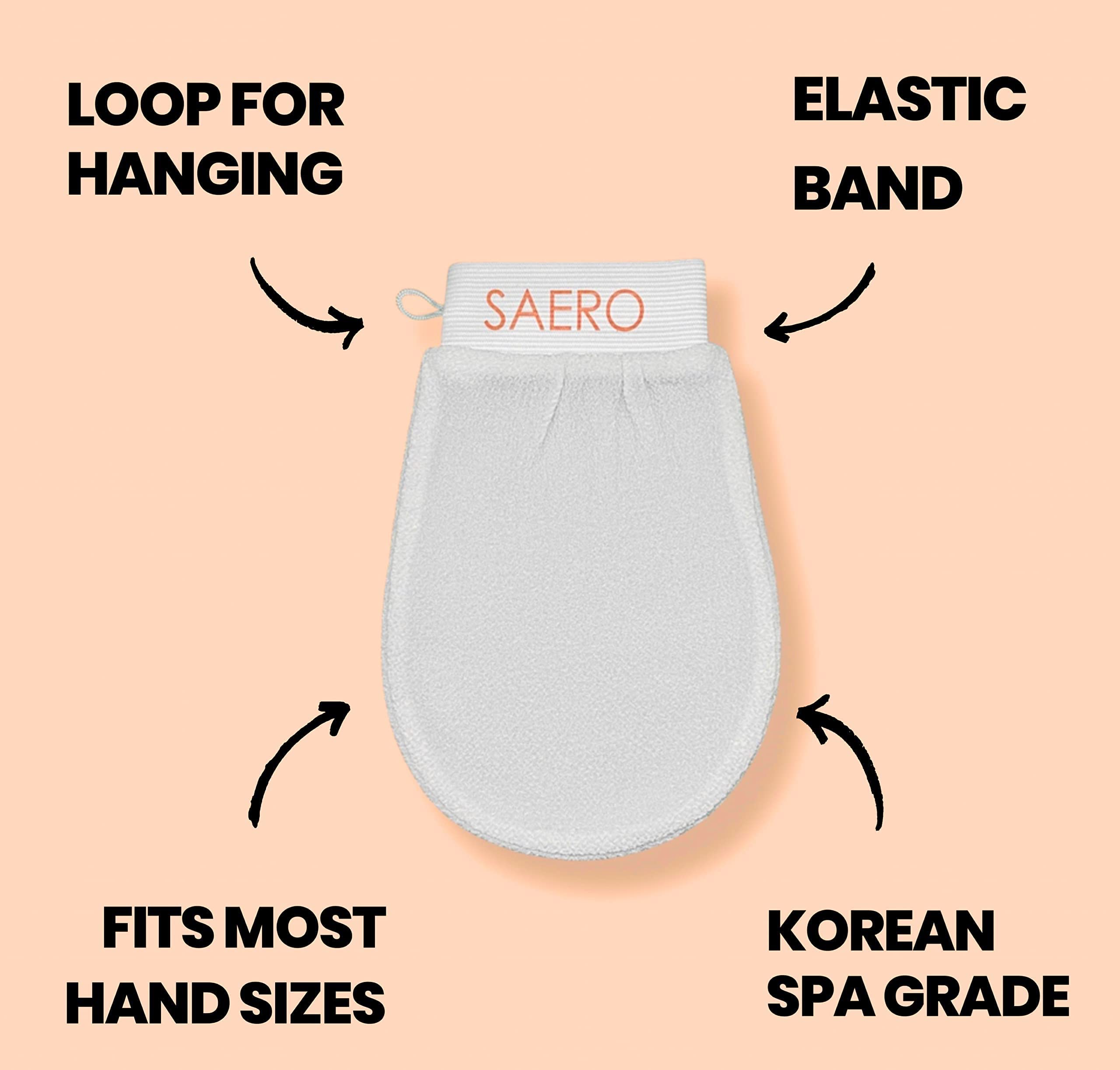 Buy SAERO Korean Exfoliating Mitt (1 Piece) Shower Glove to Exfoliate