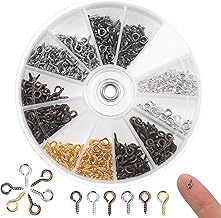 Pack of 600 Mini Eye Bolts Screw Eyelets Small Screw Hooks Small Eye Bolts Metal Eye Screws Ring Screws Screw Hooks for Wood DIY Art Crafts Jewellery (4 x 8 mm)