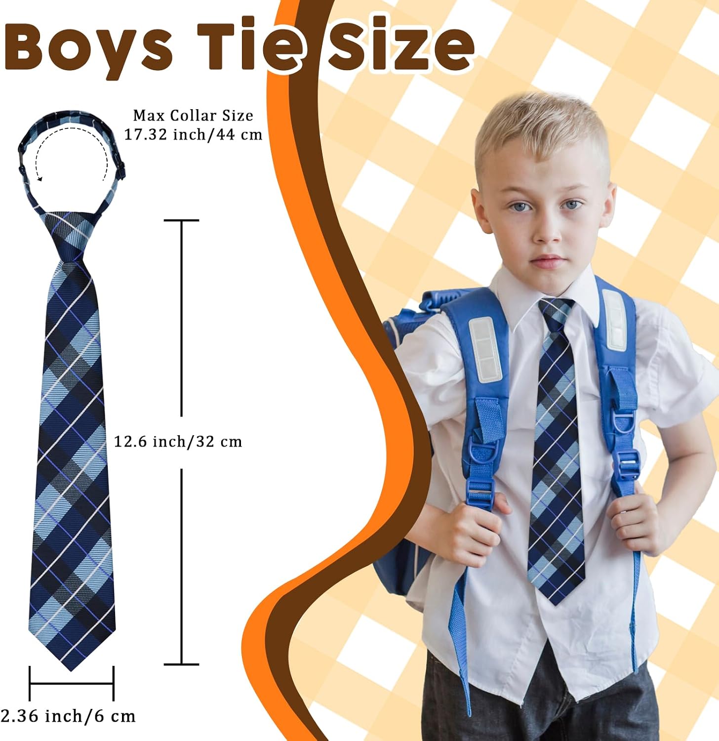 Boys Tie Pre-tied Adjustable Kids Tie, Solid Color Ties for Boys for School Uniforms Accessories Party Casual